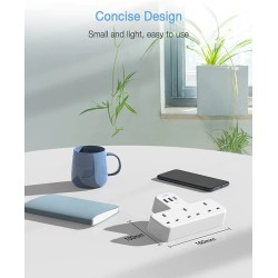 Tessan 3-Gang plug Through UK Charger 2 USB A USB C 13A - TS-223-C - 3-Gang plug Through UK Charger 2 USB A USB C 13A