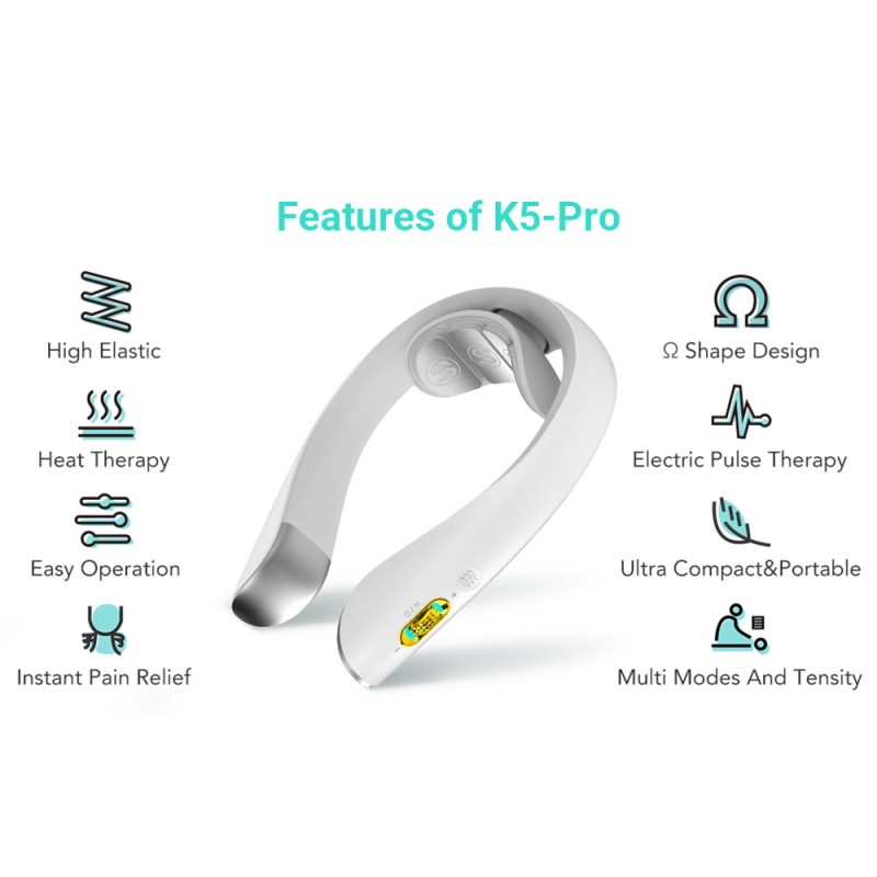 SKG Neck Massager - K5 Pro - Pulse-Heat-Remote-4xModes — Buy in Cyprus with Fast Delivery