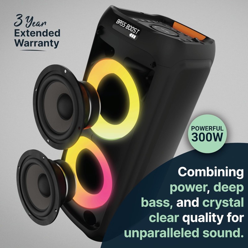 Majority Portable Karaoke Speaker - P300 - 300W Bluetooth USB FM Wired Mic — Buy in Cyprus with Fast Delivery