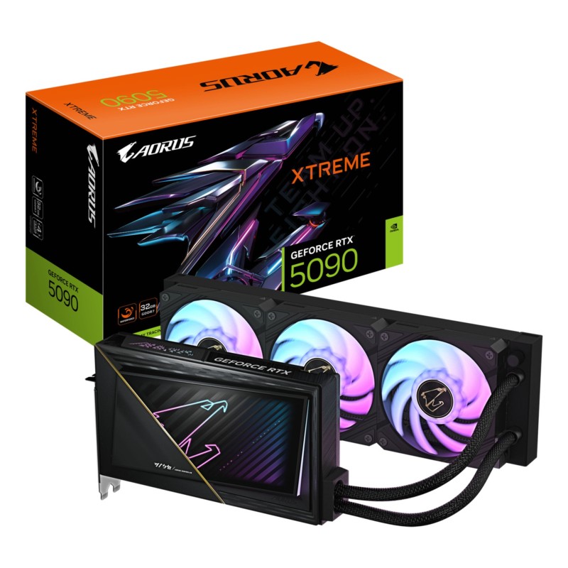 Gigabyte AORUS XTREME WATERFORCE GeForce RTX 5090 - 32GB GDDR7, 2655MHz, Liquid AIO, PCIe 5.0, Black