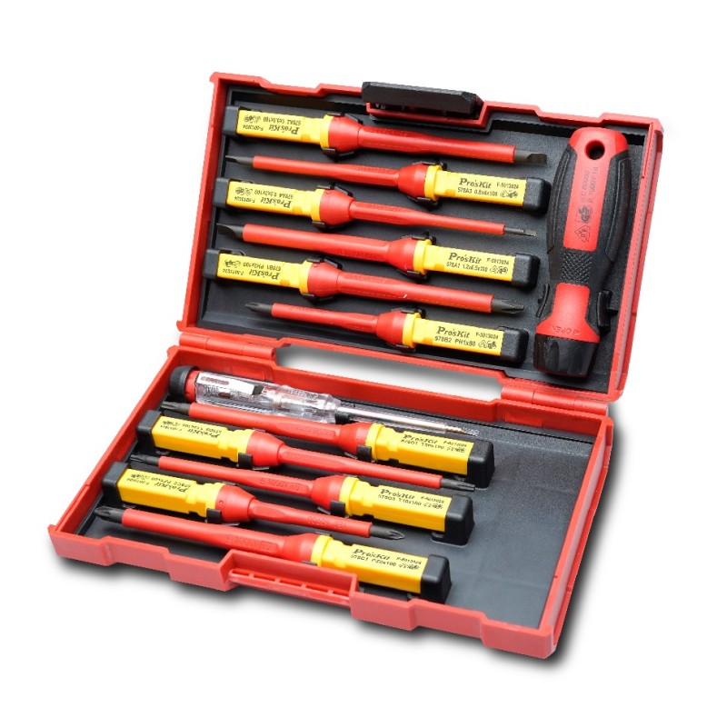 Proskit Screwdriver Insulated VDE Set of 13 pcs - SD-V861 - Proskit Screwdriver Insulated VDE Set of 13 pcs