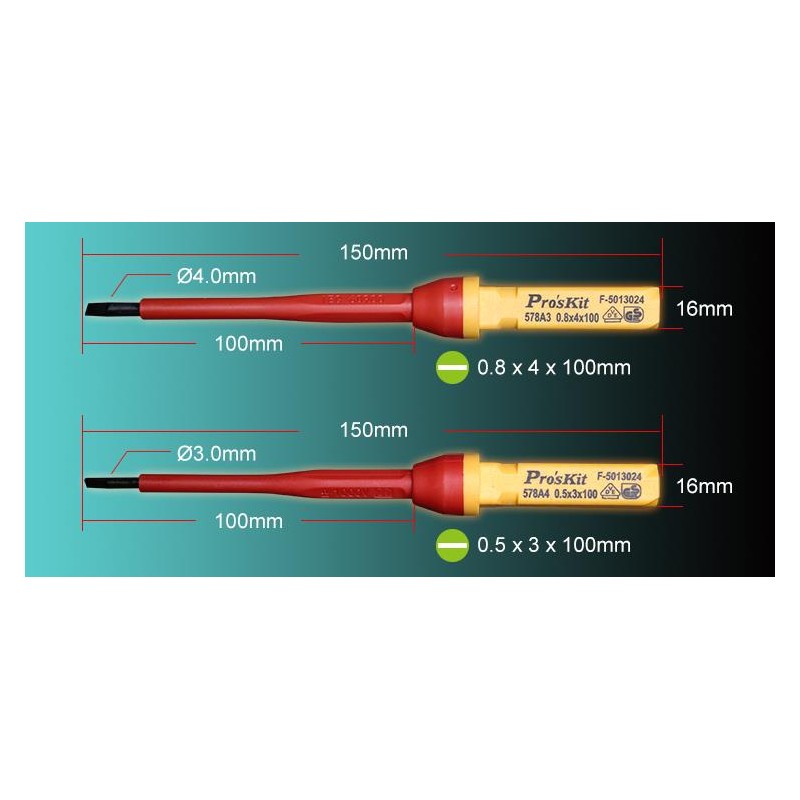 Proskit Screwdriver Insulated VDE Set of 13 pcs - SD-V861 - Proskit Screwdriver Insulated VDE Set of 13 pcs