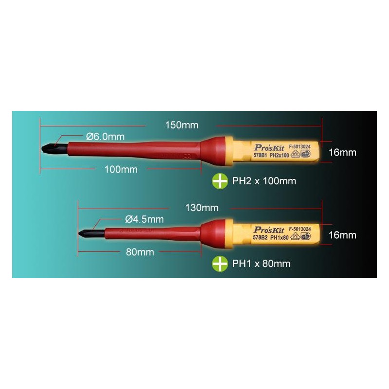 Proskit Screwdriver Insulated VDE Set of 13 pcs - SD-V861 - Proskit Screwdriver Insulated VDE Set of 13 pcs