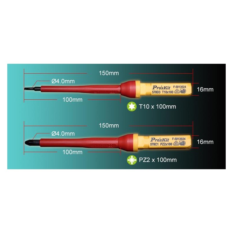 Proskit Screwdriver Insulated VDE Set of 13 pcs - SD-V861 - Proskit Screwdriver Insulated VDE Set of 13 pcs
