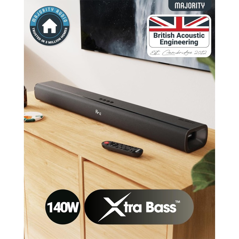 Majority Soundbar - NAGA 40 - 80W 2.1 3D Sound Built-in Sub — Buy in Cyprus with Fast Delivery