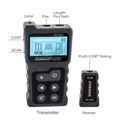 Noyafa Network Tester with LCD, Toner, Continuity, Cable Length, PoE, Port Blink - NF-8209 - Voltage Detection