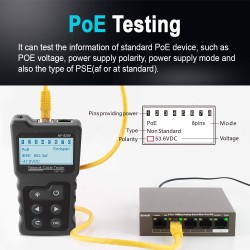 Noyafa Network Tester with LCD, Toner, Continuity, Cable Length, PoE, Port Blink - NF-8209 - Voltage Detection