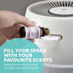 HoMedics TotalClean Petplus - AP-PET35WT - 5in1 Air Purifier & Aroma Diffuser (Active Carbon + HEPA Filter + UVC + Ionise)