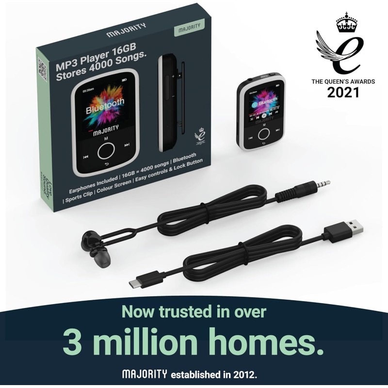 Majority Portable MP3 Player - 16GB BT+Earphones — Buy in Cyprus with Fast Delivery