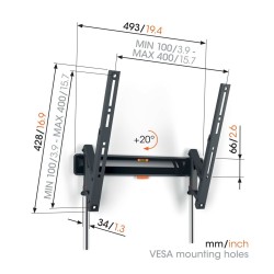 Vogels Tilt TV Wall Mount - TVM3413 - 32-65'' Black — Buy in Cyprus with Fast Delivery