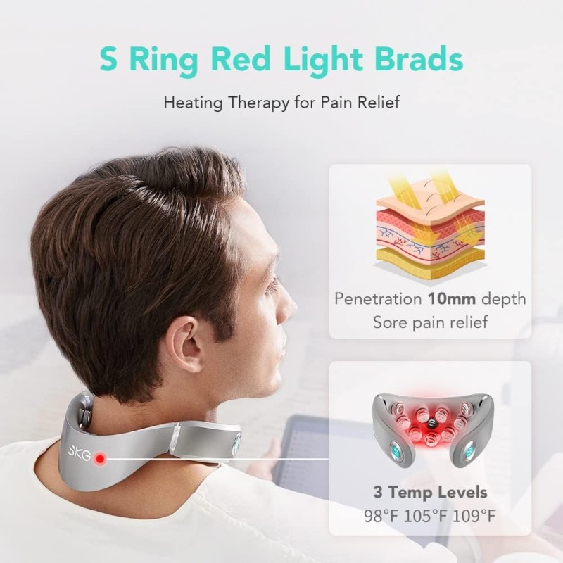 SKG Neck Massager - G7 Pro - Pulse-Heat-APP-Multiple Heads — Buy in Cyprus with Fast Delivery