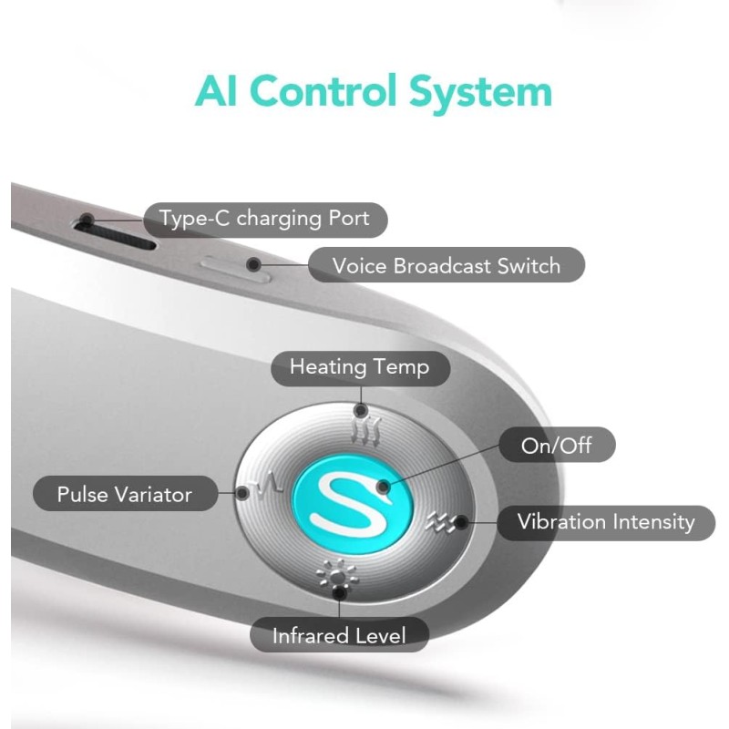 SKG Neck Massager - G7 Pro - Pulse-Heat-APP-Multiple Heads — Buy in Cyprus with Fast Delivery