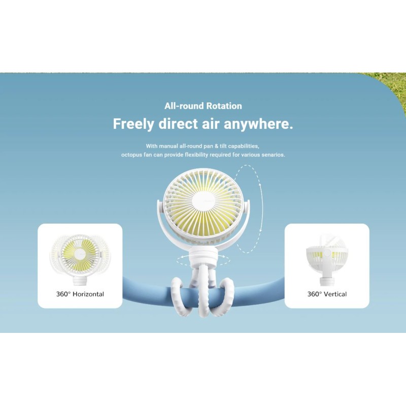 Jisulife Octopus Fan - LIFE1 - Baby White — Buy in Cyprus with Fast Delivery
