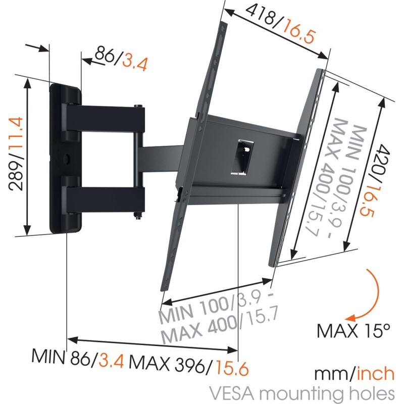 Vogels TV Wall Mount - MA3040 - TURN 32-65'' 2 arms Black — Buy in Cyprus with Fast Delivery