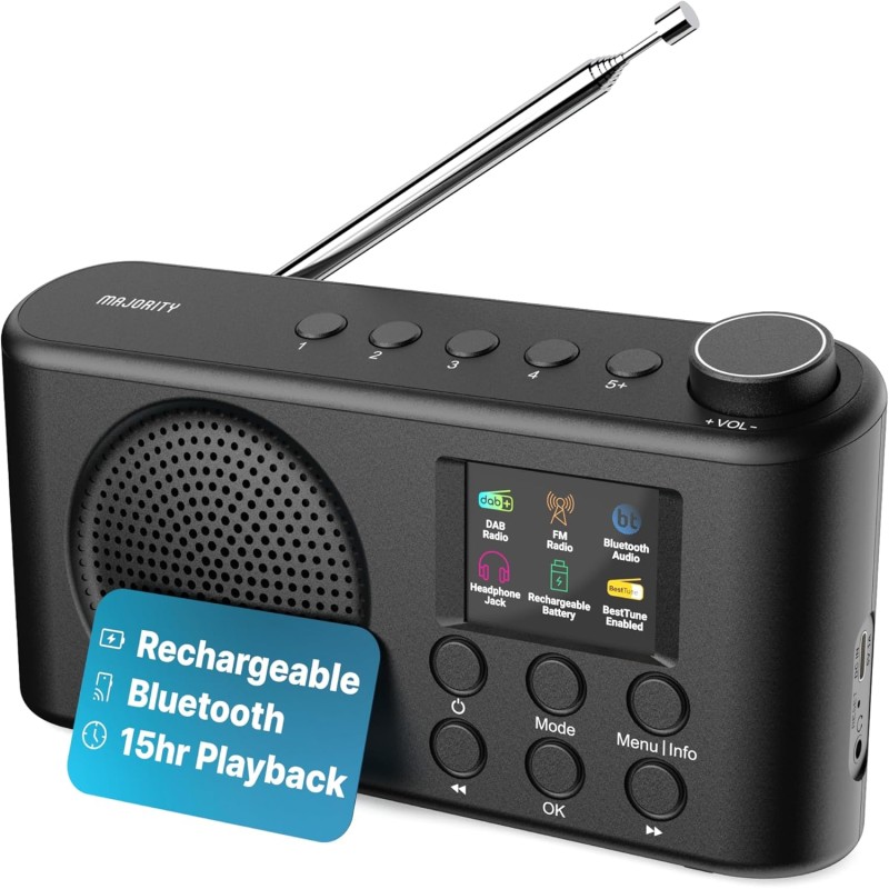 Majority Radio ORWELL Pro Portable with Display - Bluetooth-USB-FM Radio — Buy in Cyprus with Fast Delivery