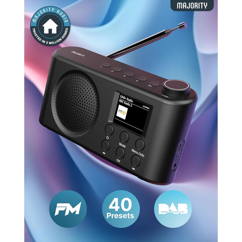 Majority Radio ORWELL Pro Portable with Display - Bluetooth-USB-FM Radio — Buy in Cyprus with Fast Delivery
