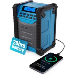 Majority LANDBEACH Portable Rugged Speaker - FM-BT IP65 Waterproof 20hr Battery with PowerBank function