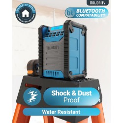Majority LANDBEACH Portable Rugged Speaker - FM-BT IP65 Waterproof 20hr Battery with PowerBank function