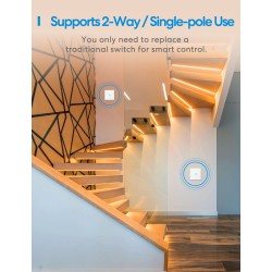 Meross HomeKit Smart Wi-Fi Wall Switch 1-Gang 2-way - MSS550HK-EU - Meross HomeKit Smart Wi-Fi Wall Switch 1-Gang 2-way
