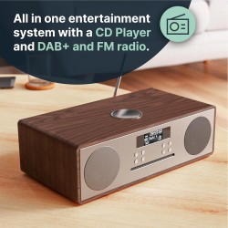 Majority OAKINGTON Mini HiFi System - 120W CD-BT-USB-FM Walnut — Buy in Cyprus with Fast Delivery