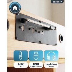 Majority OAKINGTON 120W Mini HiFi System with CD-BT-USB-FM - Oak — Buy in Cyprus with Fast Delivery