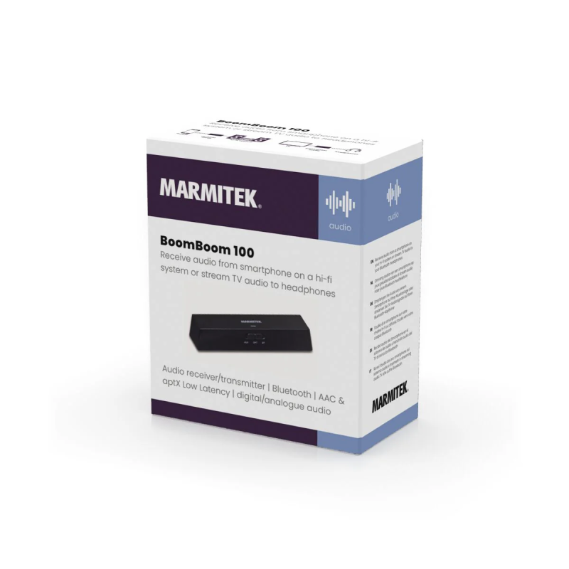 Marmitek Bluetooth Receiver & Transmitter - BoomBoom 100 - Multipair AptX AAC Optical — Buy in Cyprus with Fast Delivery