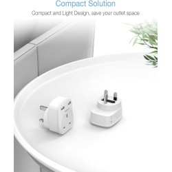 Tessan Gang Plug-Through UK Charger - TS-821-UK - 2 USB A 13A — Buy in Cyprus with Fast Delivery