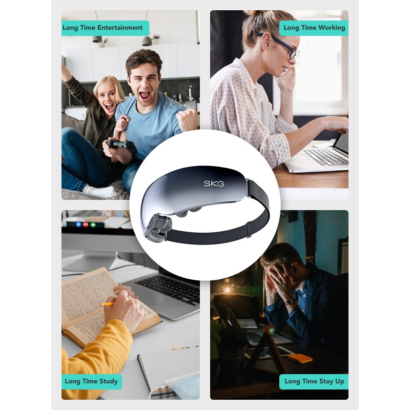 SKG Eye Massager - E7-EN - Vibration (Incl.Temples)-Hot Compress-Music — Buy in Cyprus with Fast Delivery