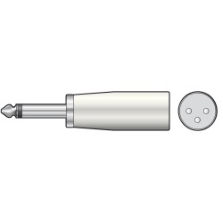 QTX XLR Mono Male to 6.3mm Mono Male Adaptor - 763.946UK - XLR Mono Male to 6.3mm Mono Male Adaptor