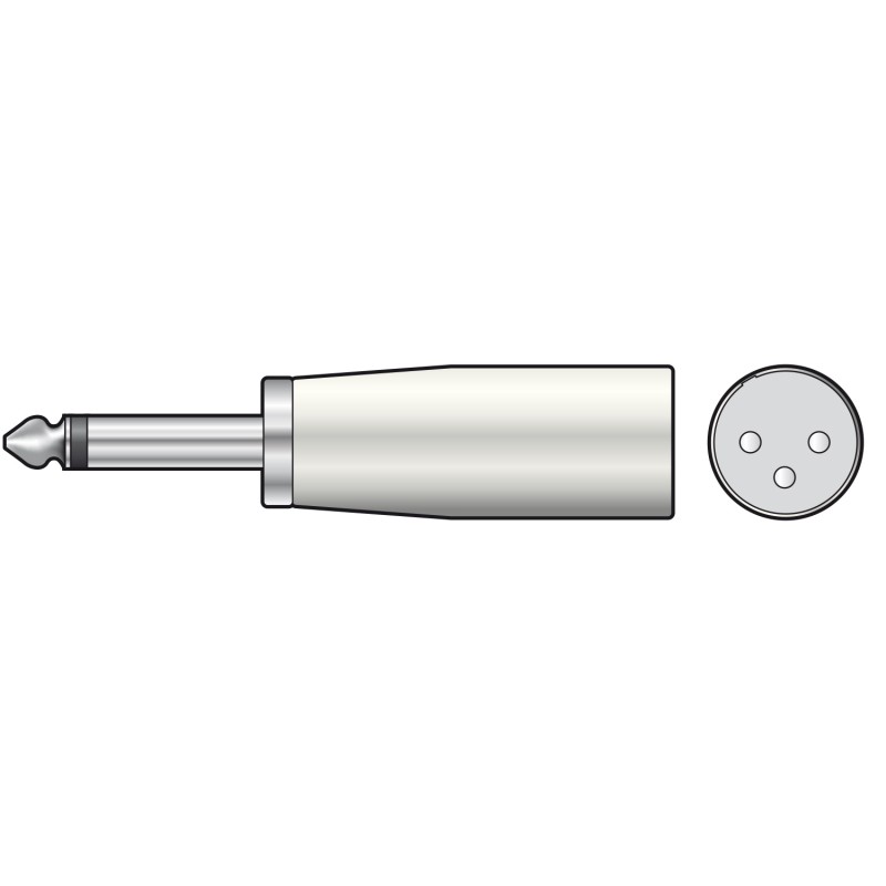 QTX XLR Mono Male to 6.3mm Mono Male Adaptor - 763.946UK - XLR Mono Male to 6.3mm Mono Male Adaptor