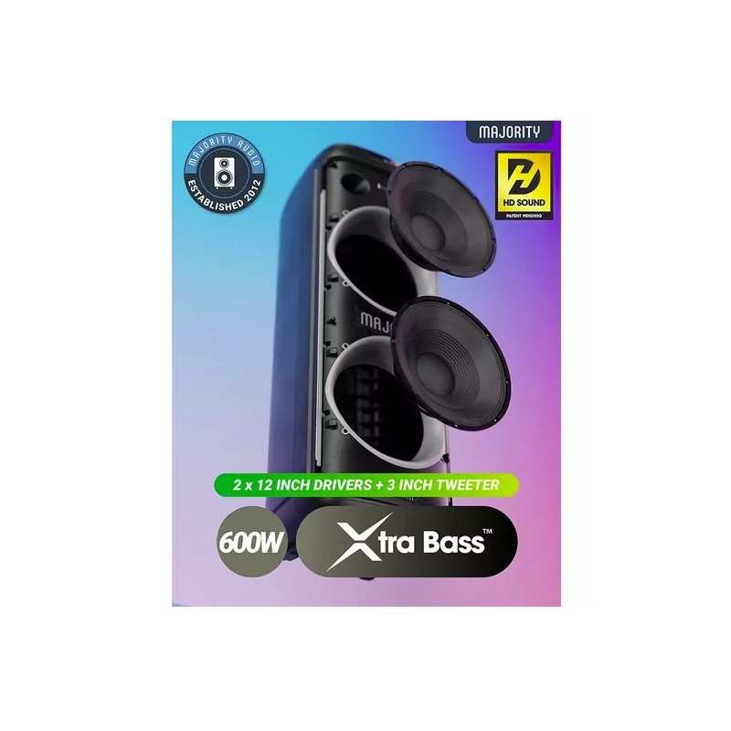 Majority Speakers Portable Karaoke - PULSE P5 - 600W Wireless Mic BT USB RGB UK — Buy in Cyprus with Fast Delivery