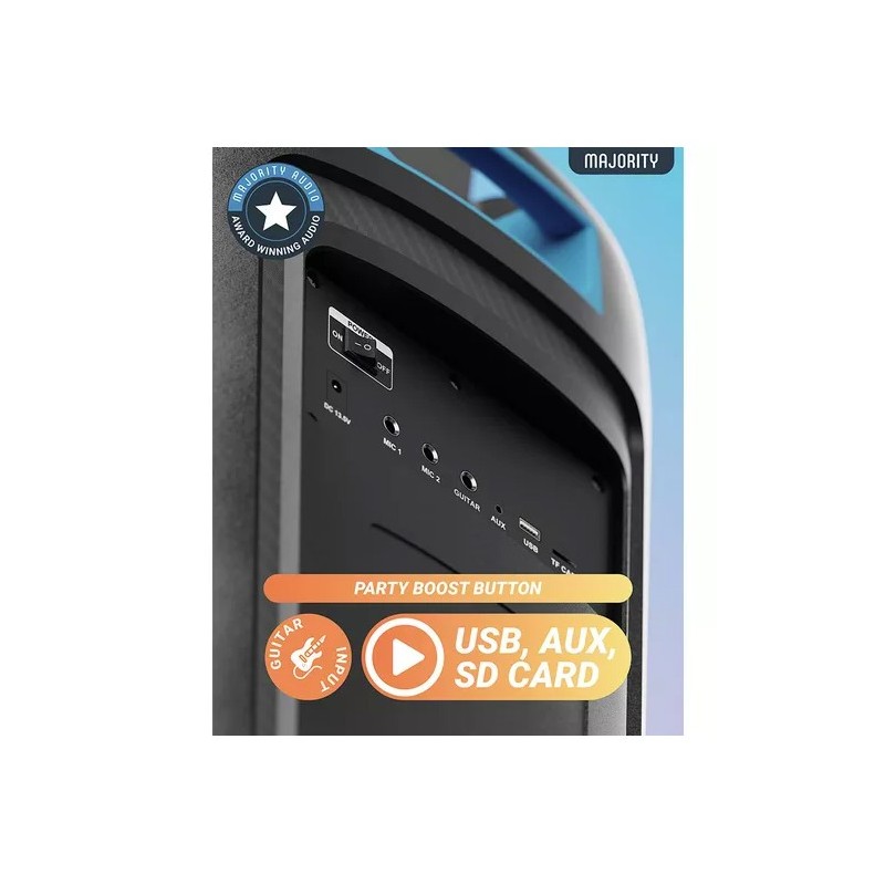 Majority Speakers Portable Karaoke - PULSE P5 - 600W Wireless Mic BT USB RGB UK — Buy in Cyprus with Fast Delivery