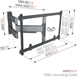 Vogels ELITE TV Wall Mount - TVM5645-G - 60x40 Turn up to 45kg Grey — Buy in Cyprus with Fast Delivery