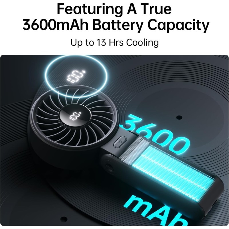 Jisulife Portable Personal Fan - Life7 - 5000mAh Black — Buy in Cyprus with Fast Delivery