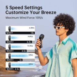 Jisulife Portable Personal Fan - Life7 - 5000mAh Black — Buy in Cyprus with Fast Delivery