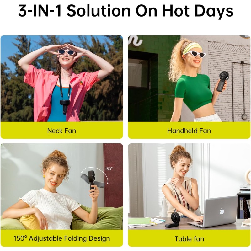 Jisulife Portable Personal Fan - Life7 - 5000mAh Black — Buy in Cyprus with Fast Delivery