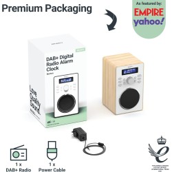 Majority Barton Radio - Digital FM, LED Display, Dual Alarms, Snooze Oak — Buy in Cyprus with Fast Delivery