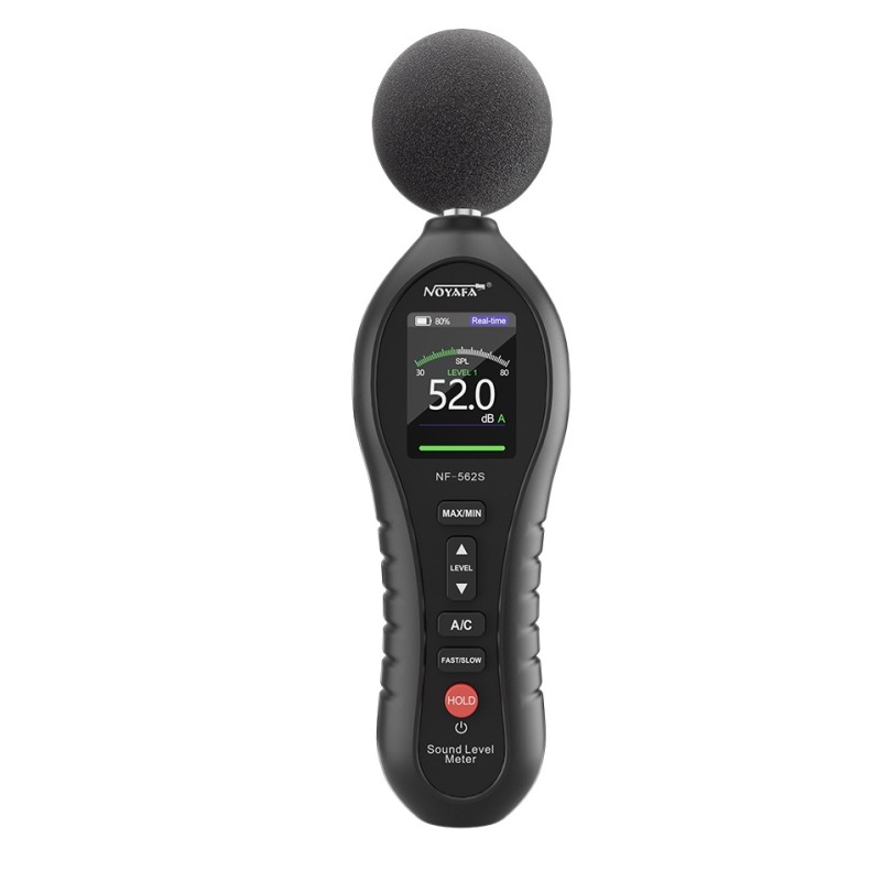 Noyafa Sound Level Meter - NF-562S - Dual A/C Weighting, Real-Time Alarm & Color LCD Display