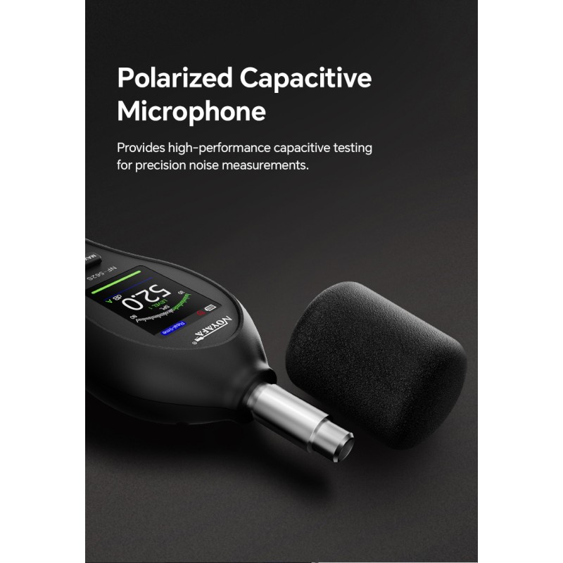 Noyafa Sound Level Meter - NF-562S - Dual A/C Weighting, Real-Time Alarm & Color LCD Display