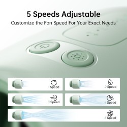 Jisulife Stroller Fan - Life2 - Green — Buy in Cyprus with Fast Delivery