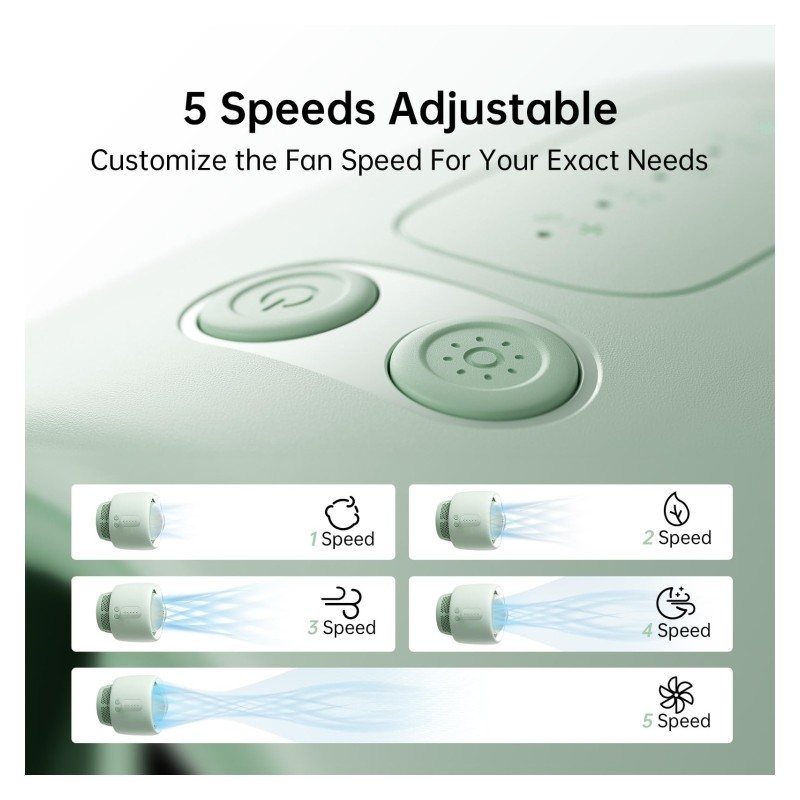 Jisulife Stroller Fan - Life2 - Green — Buy in Cyprus with Fast Delivery