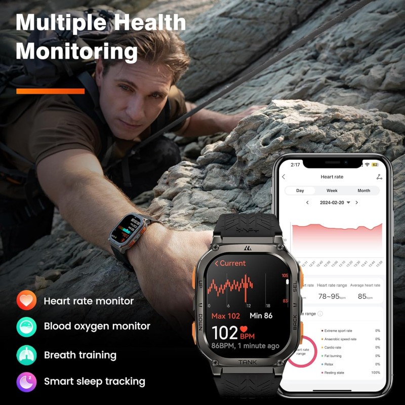 Kospet TANK - M3 ULTRA - Rugged Smartwatch GPS Silicone Black — Buy in Cyprus with Fast Delivery