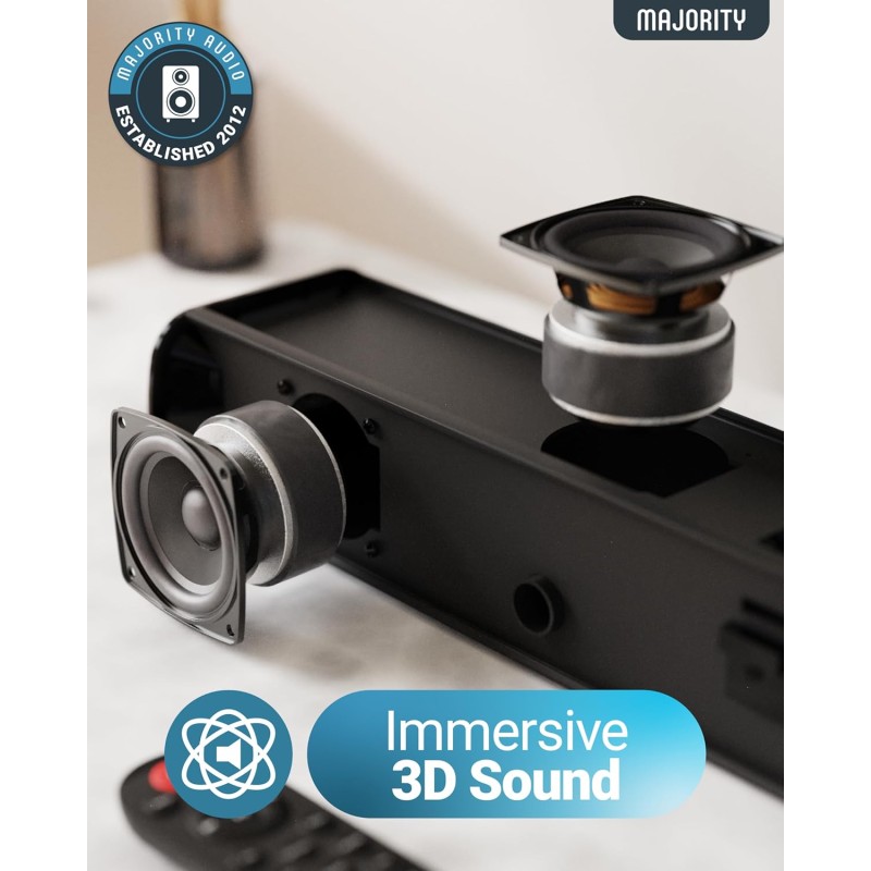 Majority Soundbar - NAGA60 - 120W 2.1 3D Sound Built-in Sub & Wall Mount — Buy in Cyprus with Fast Delivery