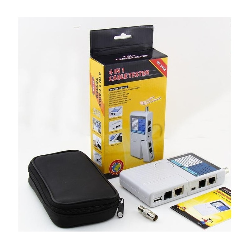 Noyafa Network Cable Tester - NF-3468 - 4-In-1 for USB, BNC, RJ11 and RJ45 Connections — Buy in Cyprus with Fast Delivery