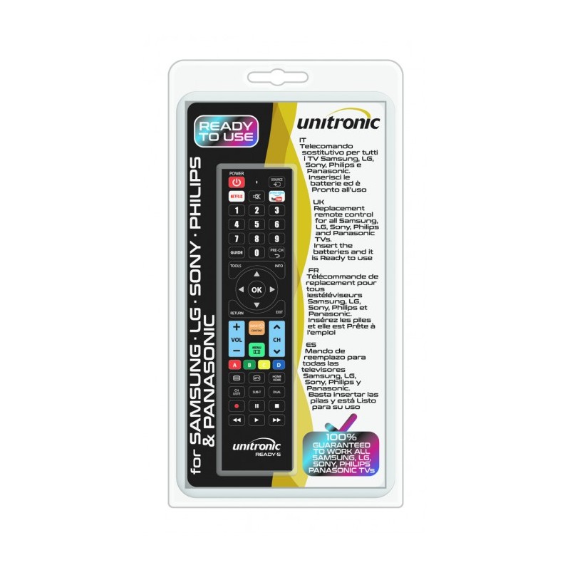 Unitronic Multibrand TV Replacement Remote - Ready5 - TV Replacement Remote — Buy in Cyprus with Fast Delivery