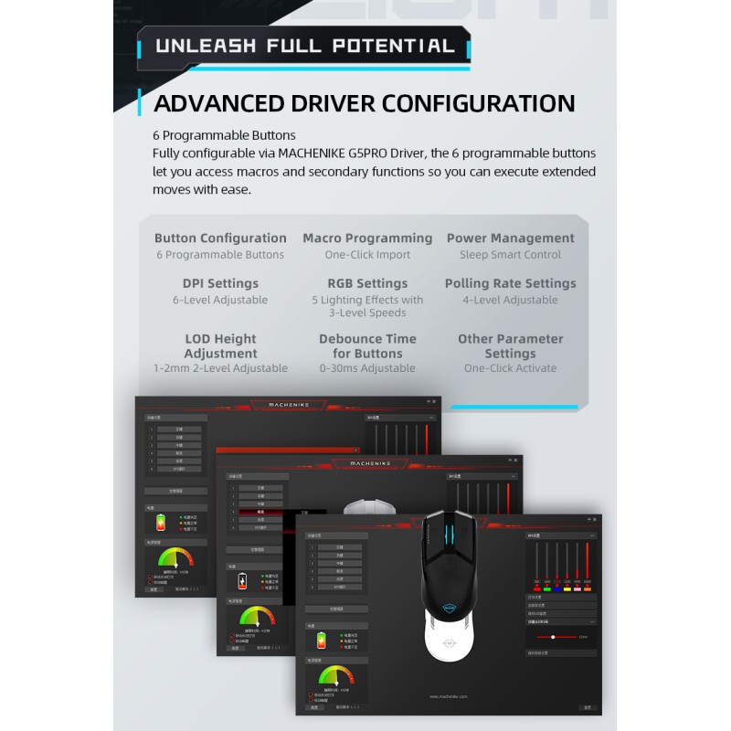 Machenike Wireless Gaming Mouse - M7 Pro - White — Buy in Cyprus with Fast Delivery