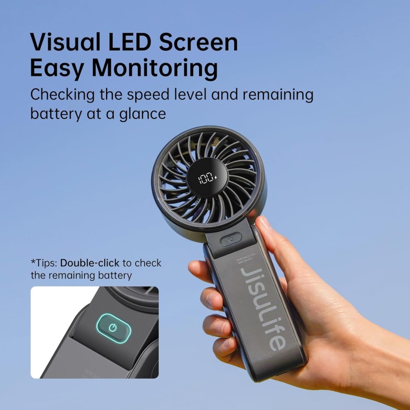 Jisulife Portable Personal Fan - Life7 - 3600mAh Black — Buy in Cyprus with Fast Delivery
