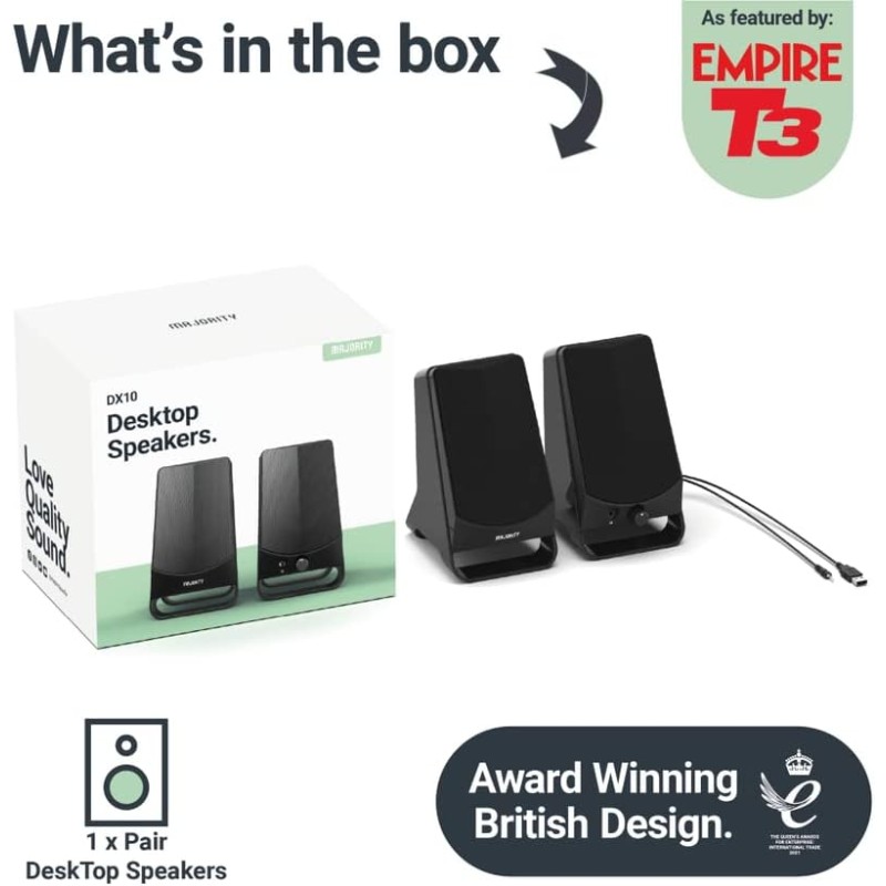 Majority PC Speakers - DX 10 - 10W 2.0 USB Powered — Buy in Cyprus with Fast Delivery