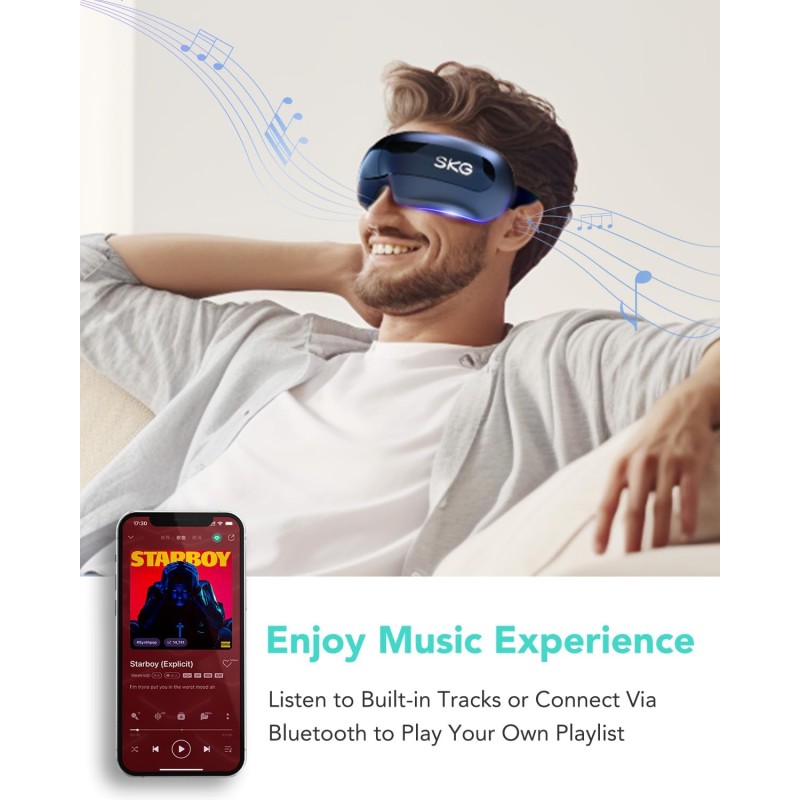 SKG Eye Massager - E3 Pro - Airbag-Hot Compress-Music & Visible Window — Buy in Cyprus with Fast Delivery