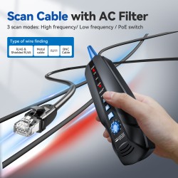 Noyafa Multi-Function Cable Tester with PoE, Ping, TDR Length Measurement, Port Flashing & NCV for RJ45, RJ11, BNC, C...